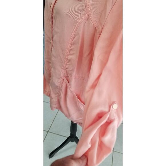 CHICOS peach color size 2X snap close top with large front pockets 100%‎ Lyocell - Picture 3 of 6